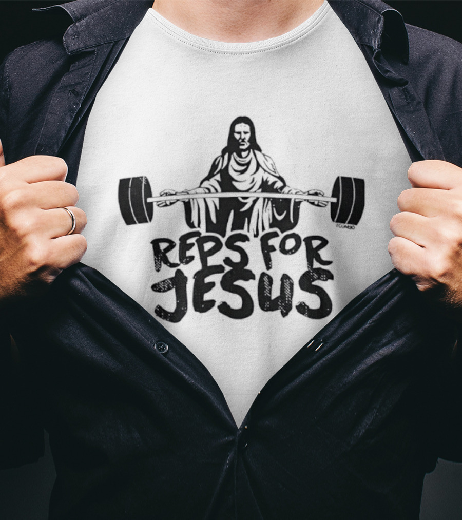 Reps For Jesus Weightlifting Gym Fitness Motivational Workout T-Shirt