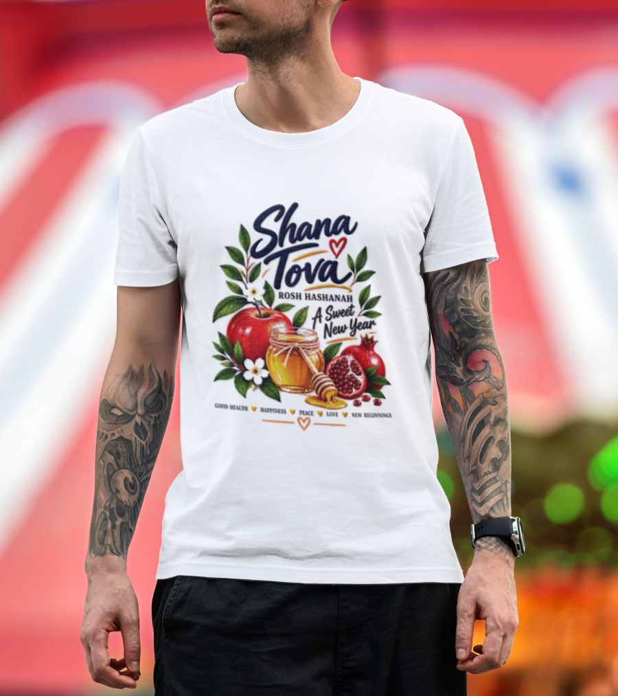 Shana Tova Rosh Hashanah Sweet New Year Good Health Happiness Peace Love T-Shirt