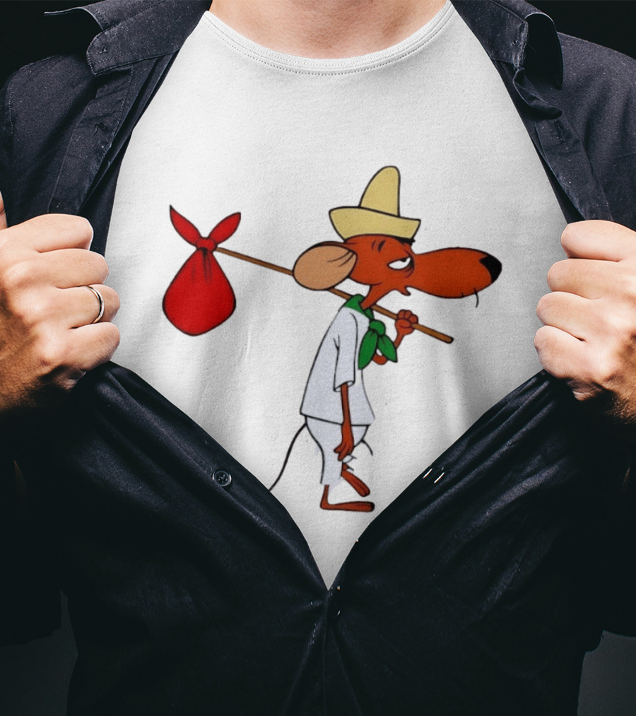 Speedy Gonzales Iconic Cartoon Character With Bindlestick T-Shirt