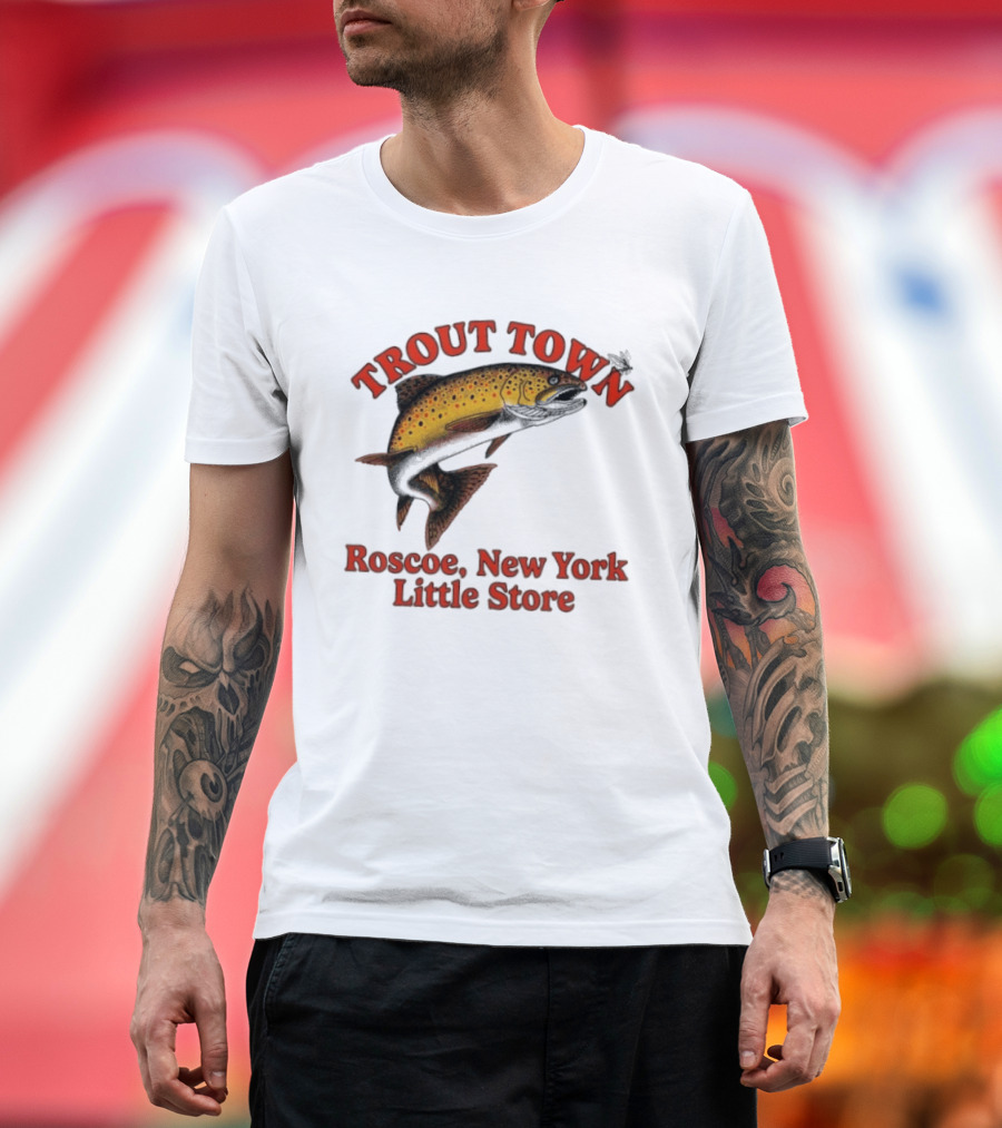 Trout Town Roscoe New York Little Store Fish T-Shirt