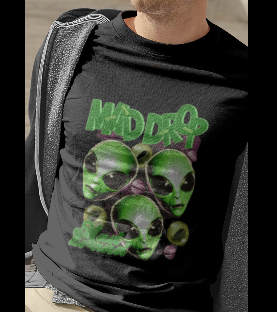 Mad Drop Aliens Space Planets Mad Brand T-Shirt