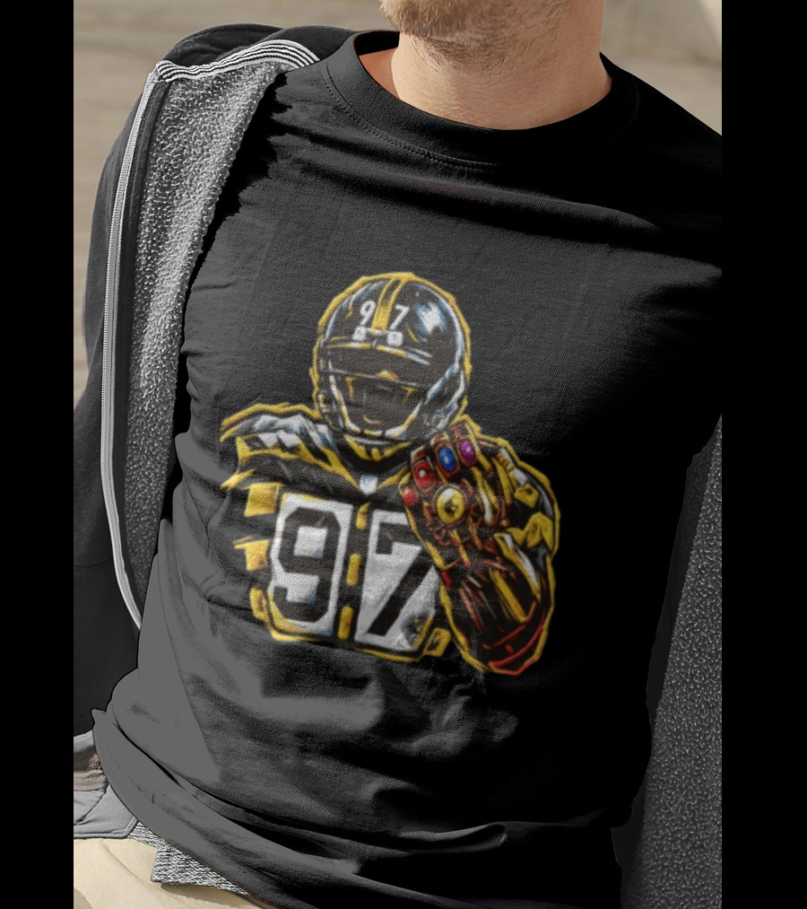 Cameron Heyward 97 Pittsburgh Steelers Infinity Gauntlet Marvel Football T-Shirt