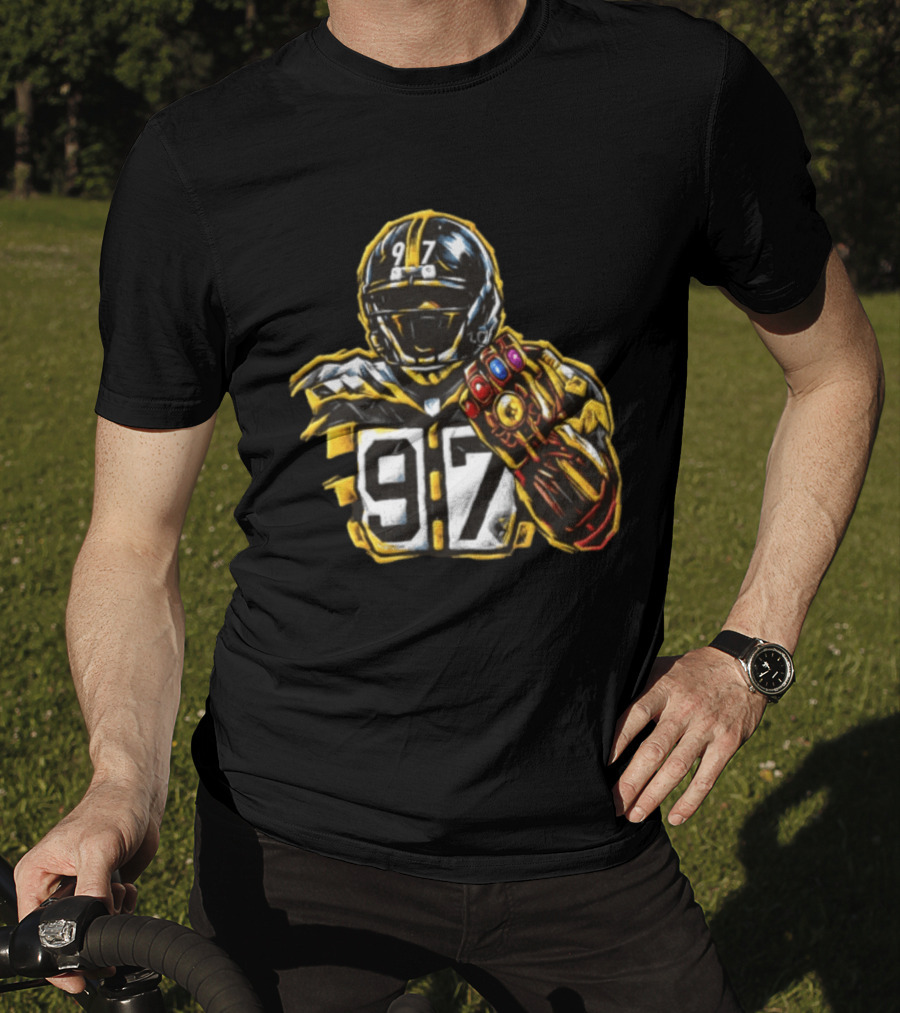Cameron Heyward 97 Pittsburgh Steelers Infinity Gauntlet Marvel Football T-Shirt