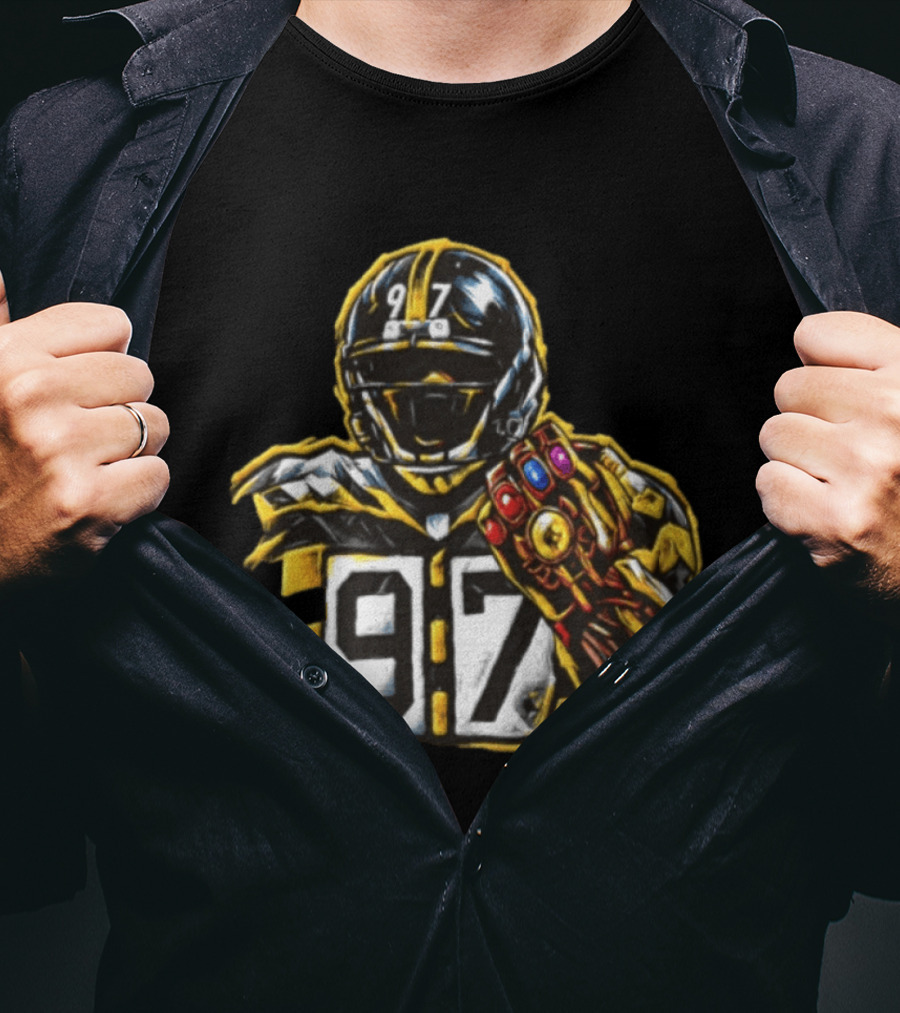 Cameron Heyward 97 Pittsburgh Steelers Infinity Gauntlet Marvel Football T-Shirt