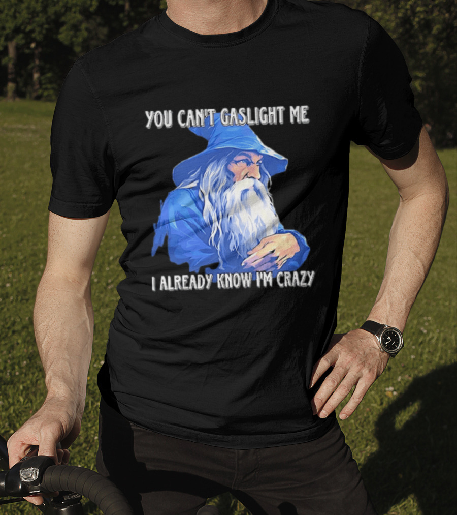 You Can't Gaslight Me I Already Know I'm Crazy Wizard Robe And Hat T-Shirt