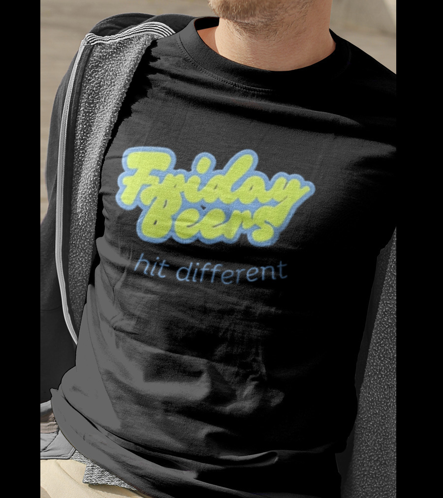 Friday Beers Hit Different Neon T-Shirt