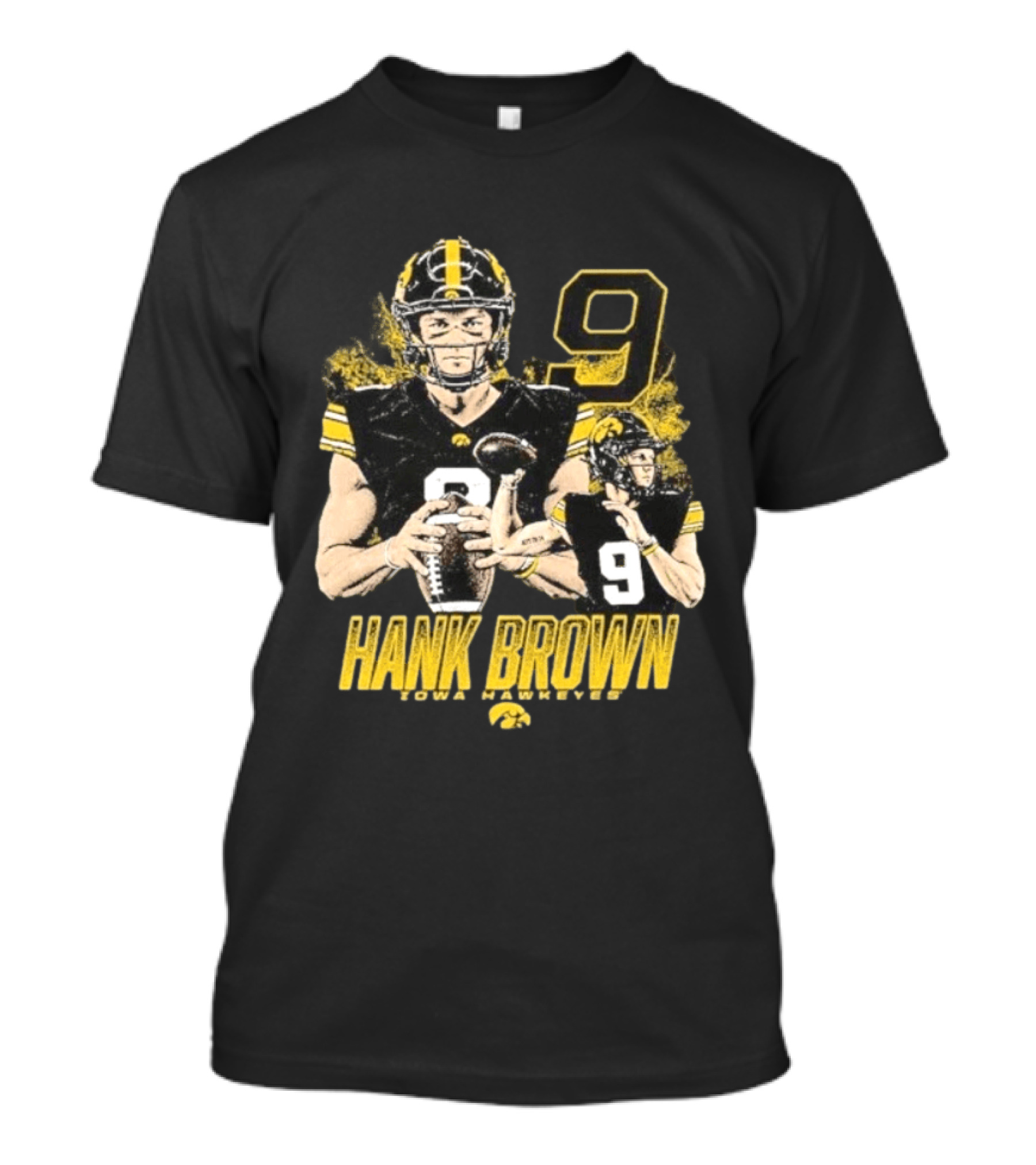 Hank Brown Iowa Hawkeyes Number 9 Football Player T-Shirt