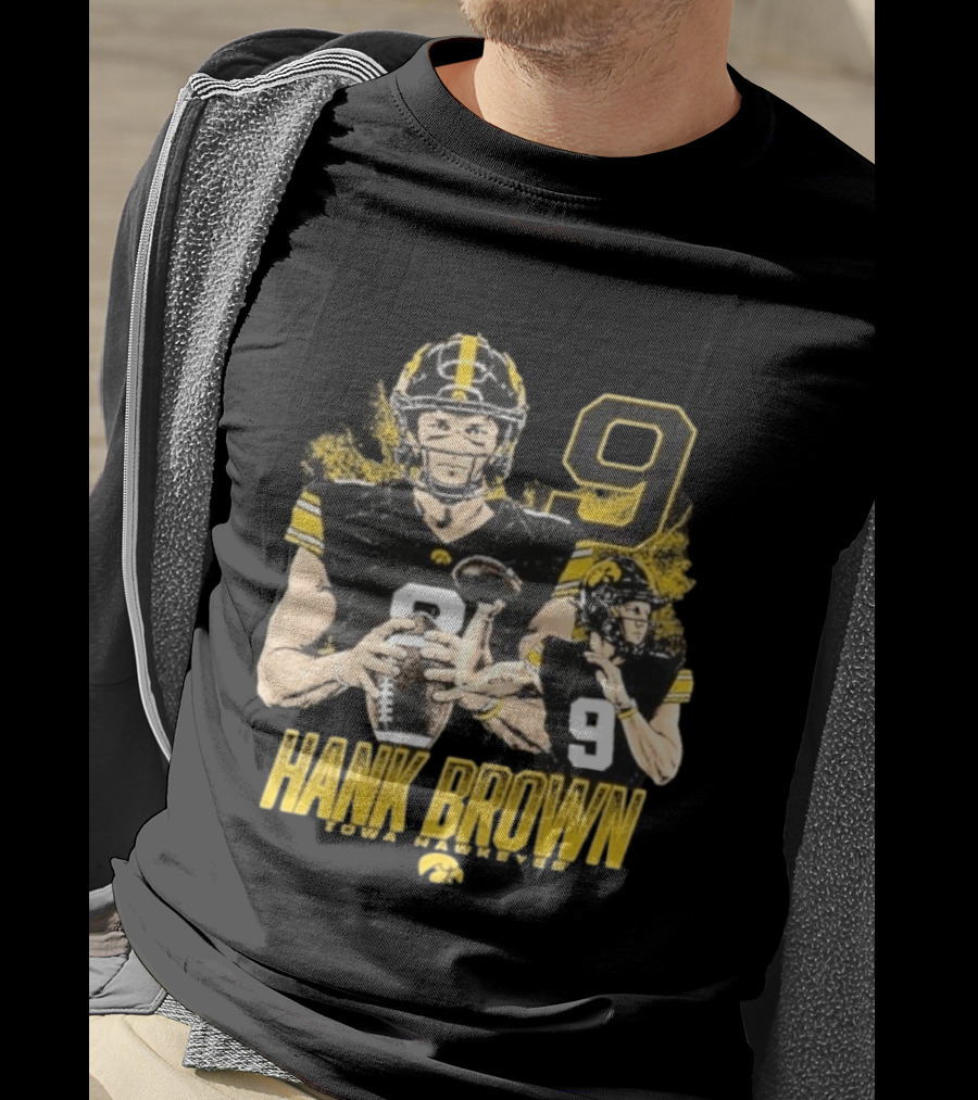 Hank Brown Iowa Hawkeyes Number 9 Football Player T-Shirt