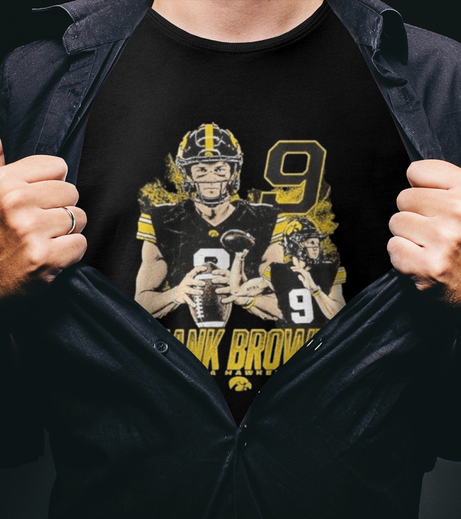 Hank Brown Iowa Hawkeyes Number 9 Football Player T-Shirt