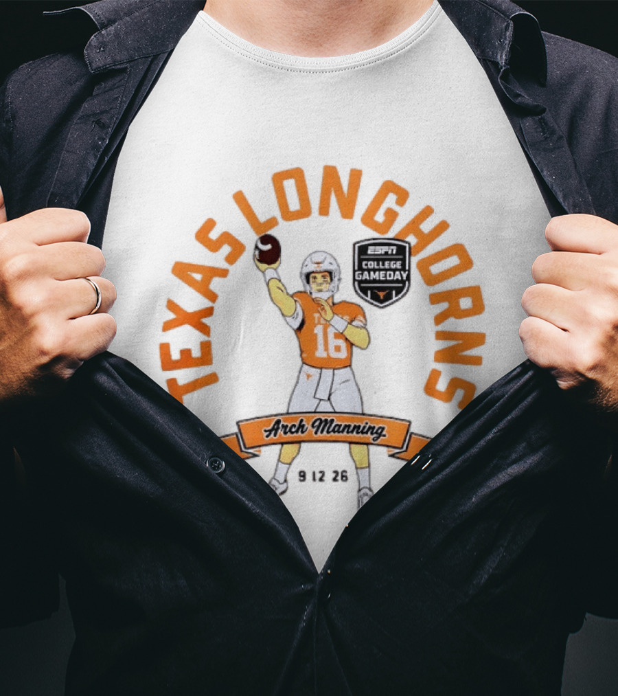 Arch Manning Texas Longhorns ESPN College Gameday 9 12 26 T-Shirt