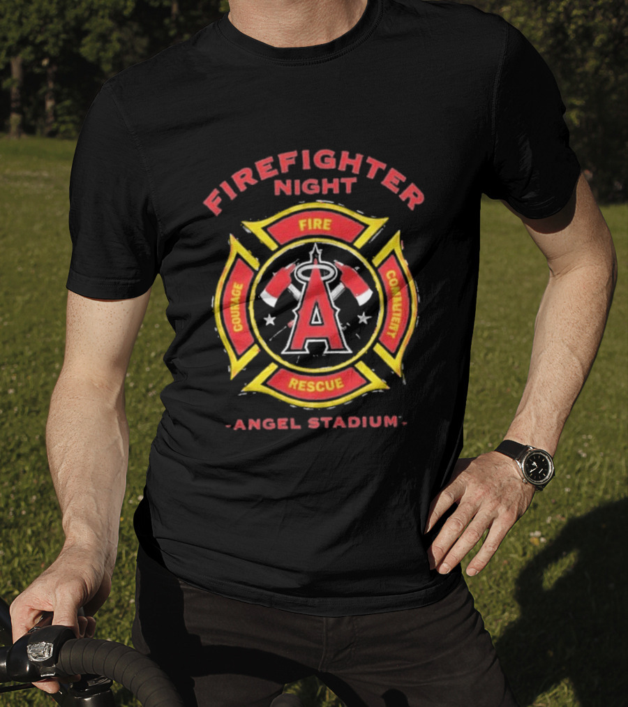 Los Angeles Angels Firefighter Night Angel Stadium Courage Commitment 2026 T-Shirt