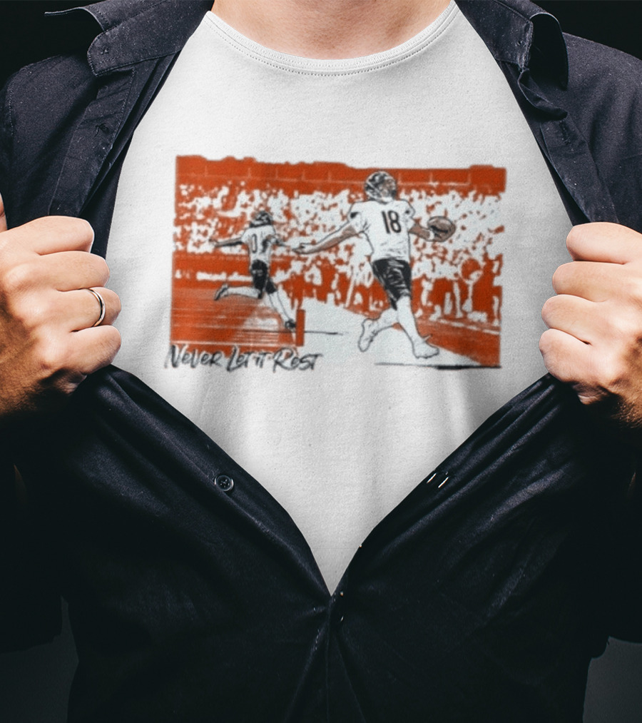 Caleb Williams Luther Burden III Never Let It Rest Chicago Bears Football T-Shirt