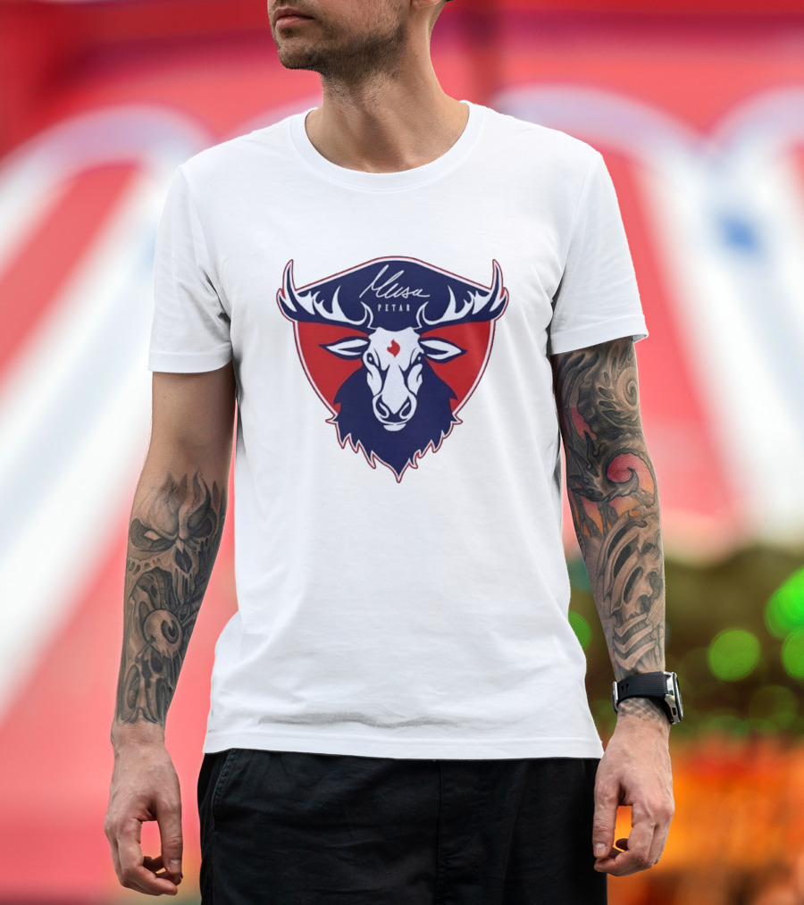 Musa Petar Moose Shield Animal Crest T-Shirt