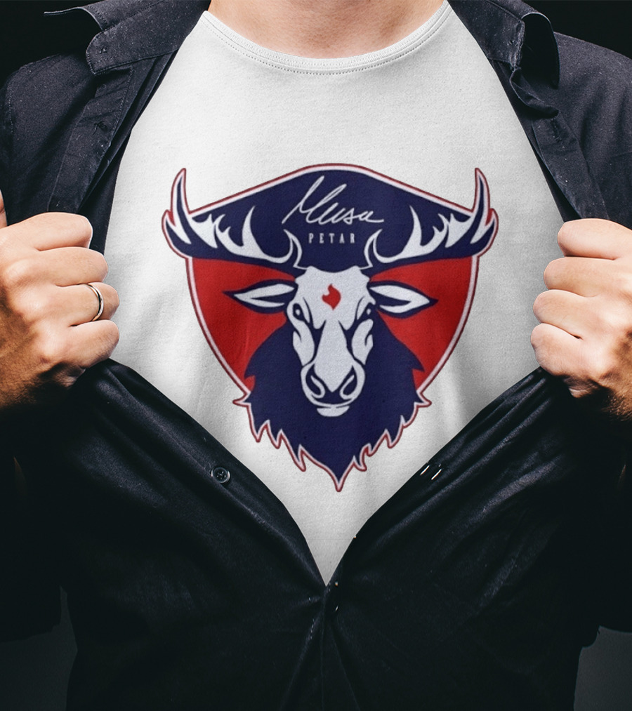 Musa Petar Moose Shield Animal Crest T-Shirt