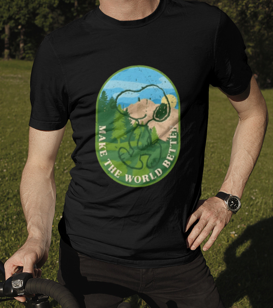 Snoopy Make The World Better Mountain Forest Retro Peanuts T-Shirt