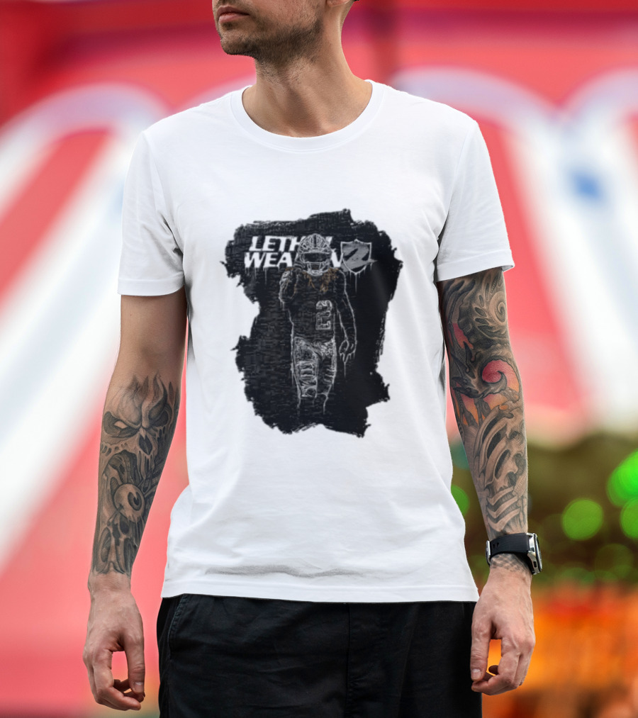 Las Vegas Raiders Davante Adams Lethal Weapon 17 Silver And Black Football T-Shirt