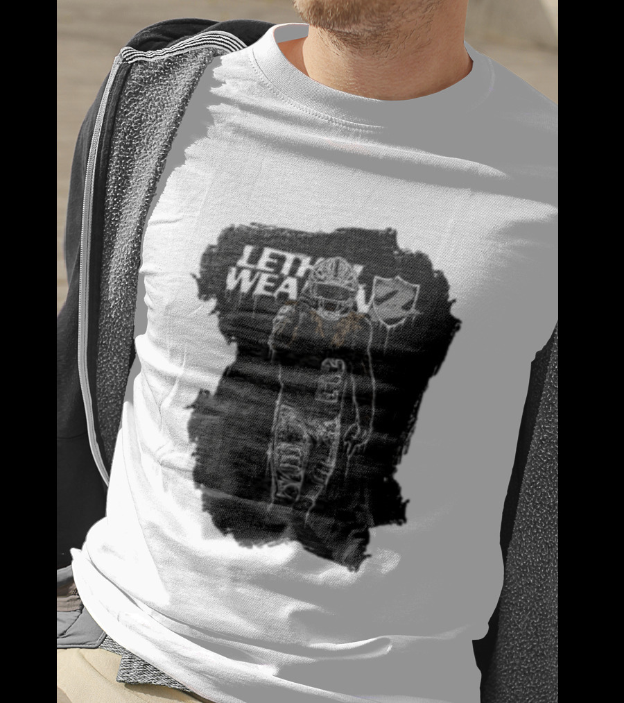 Las Vegas Raiders Davante Adams Lethal Weapon 17 Silver And Black Football T-Shirt