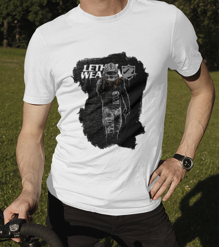 Las Vegas Raiders Davante Adams Lethal Weapon 17 Silver And Black Football T-Shirt