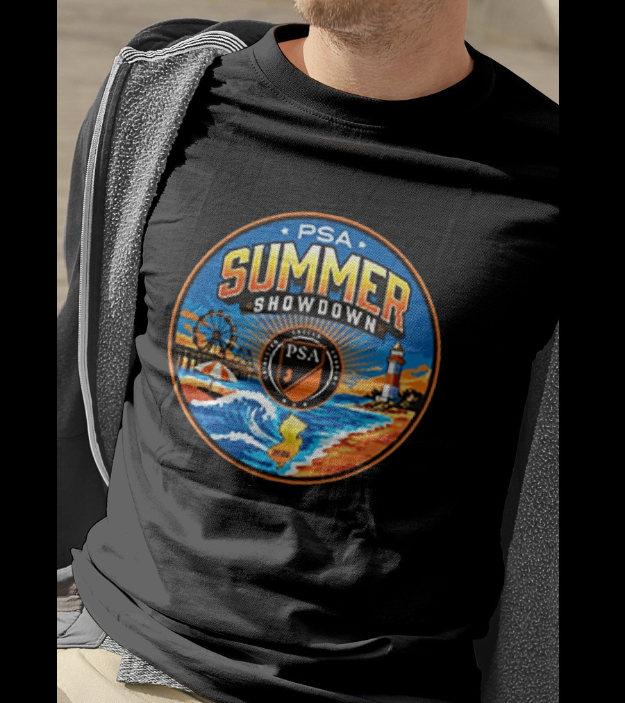 PSA Summer Showdown 2026 New Jersey Beach Festival Lighthouse And Ferris Wheel Event T-Shirt