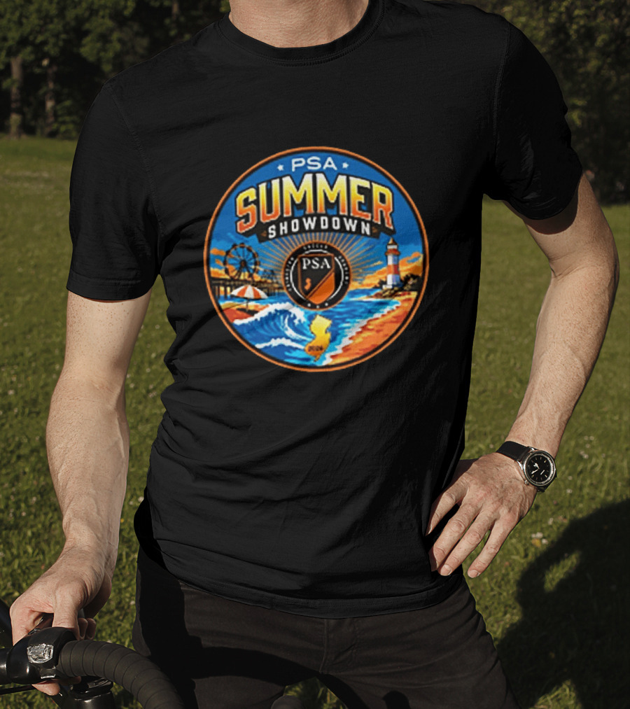 PSA Summer Showdown 2026 New Jersey Beach Festival Lighthouse And Ferris Wheel Event T-Shirt