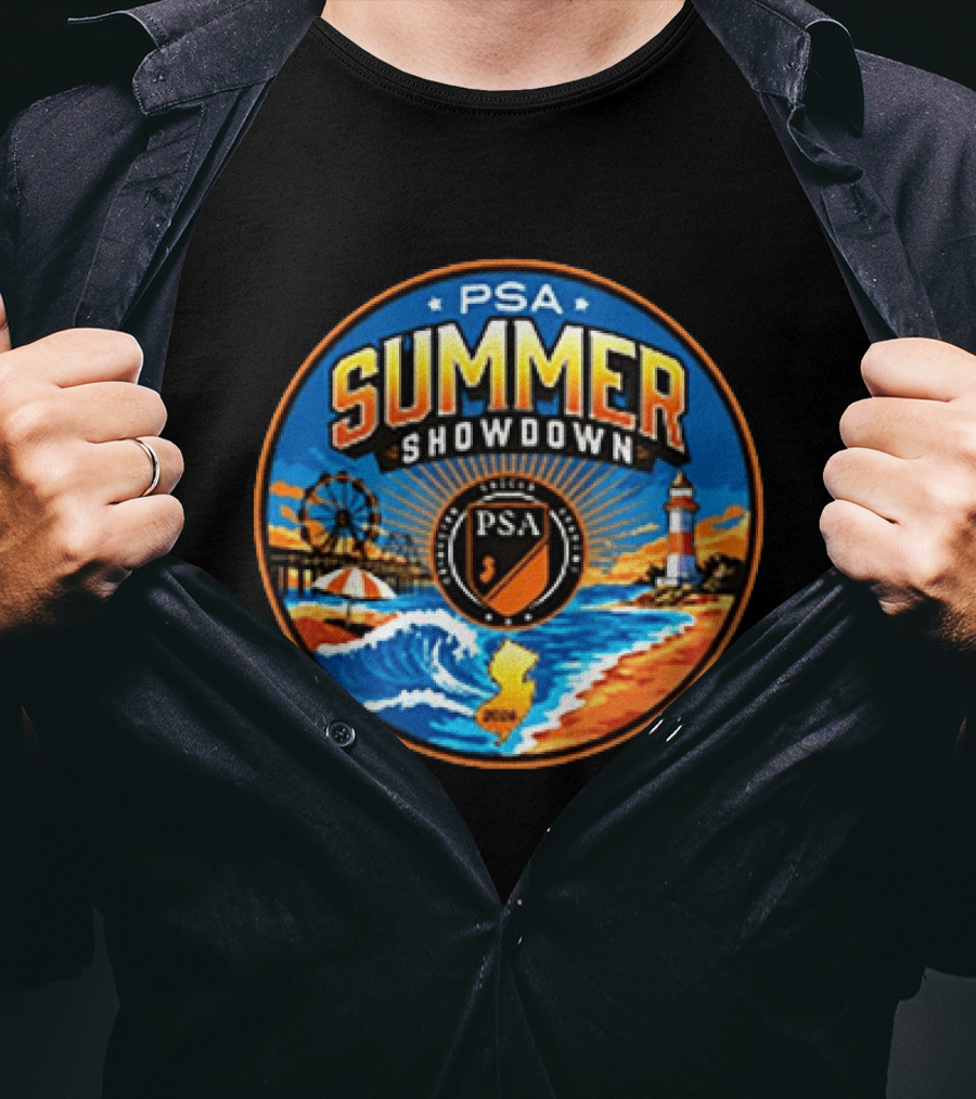 PSA Summer Showdown 2026 New Jersey Beach Festival Lighthouse And Ferris Wheel Event T-Shirt