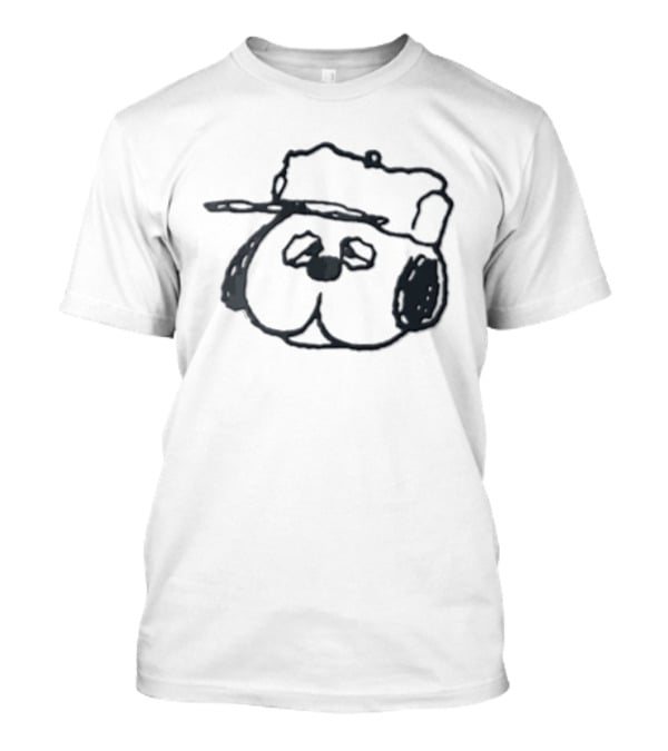 Peanuts Olaf Cartoon Droopy Dog Head Cap T-Shirt