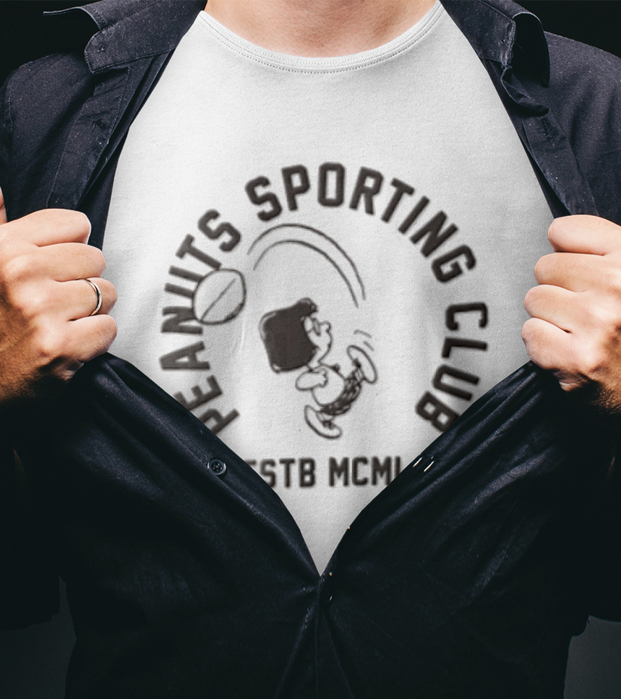 Peanuts Sporting Club Estb Mcml Marcie Kicking Football T-Shirt