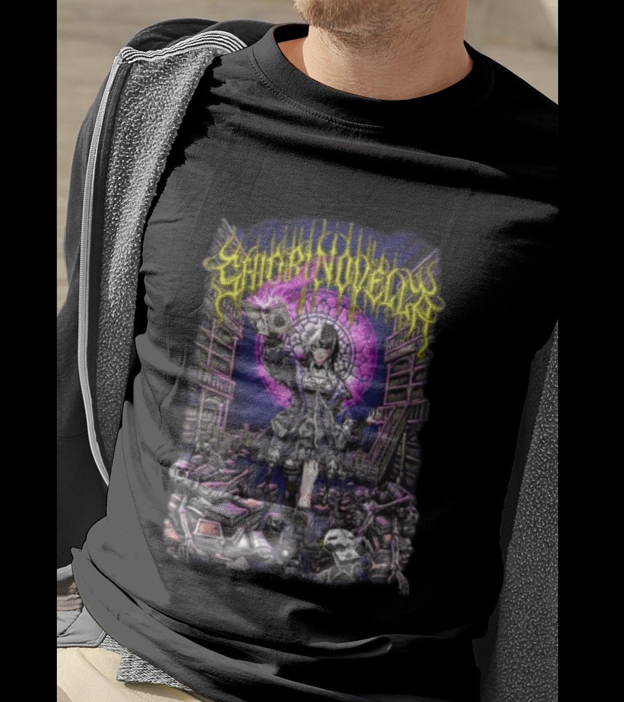 Shiori Novella Hololive English Gothic Library Skull Death Metal T-Shirt