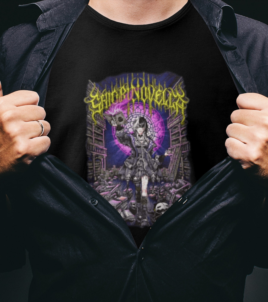 Shiori Novella Hololive English Gothic Library Skull Death Metal T-Shirt