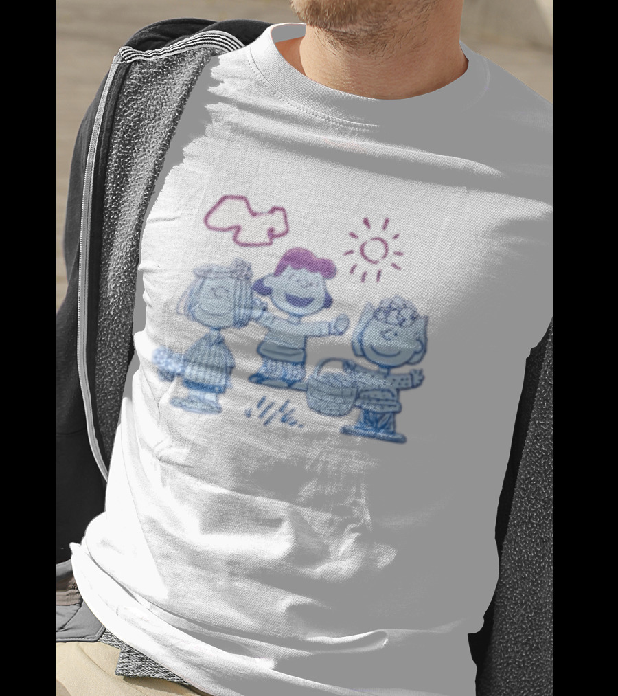 Peanuts Worldwide Easter Basket Line Cartoon Characters Sun And Clouds T-Shirt