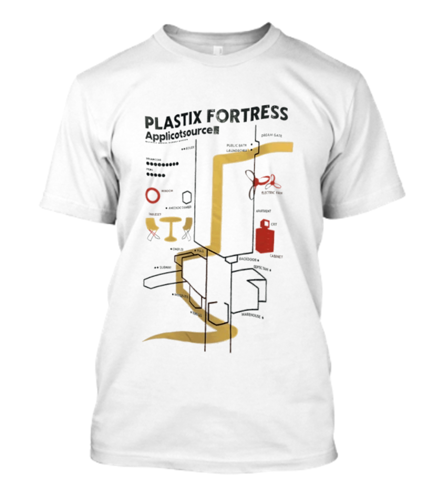 Plastix Fortress Applicotsource Dreamcore Public Data Map T-Shirt