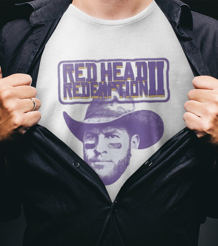 Carson Wentz Red Head Redemption II Cowboy Hat Face Paint T-Shirt