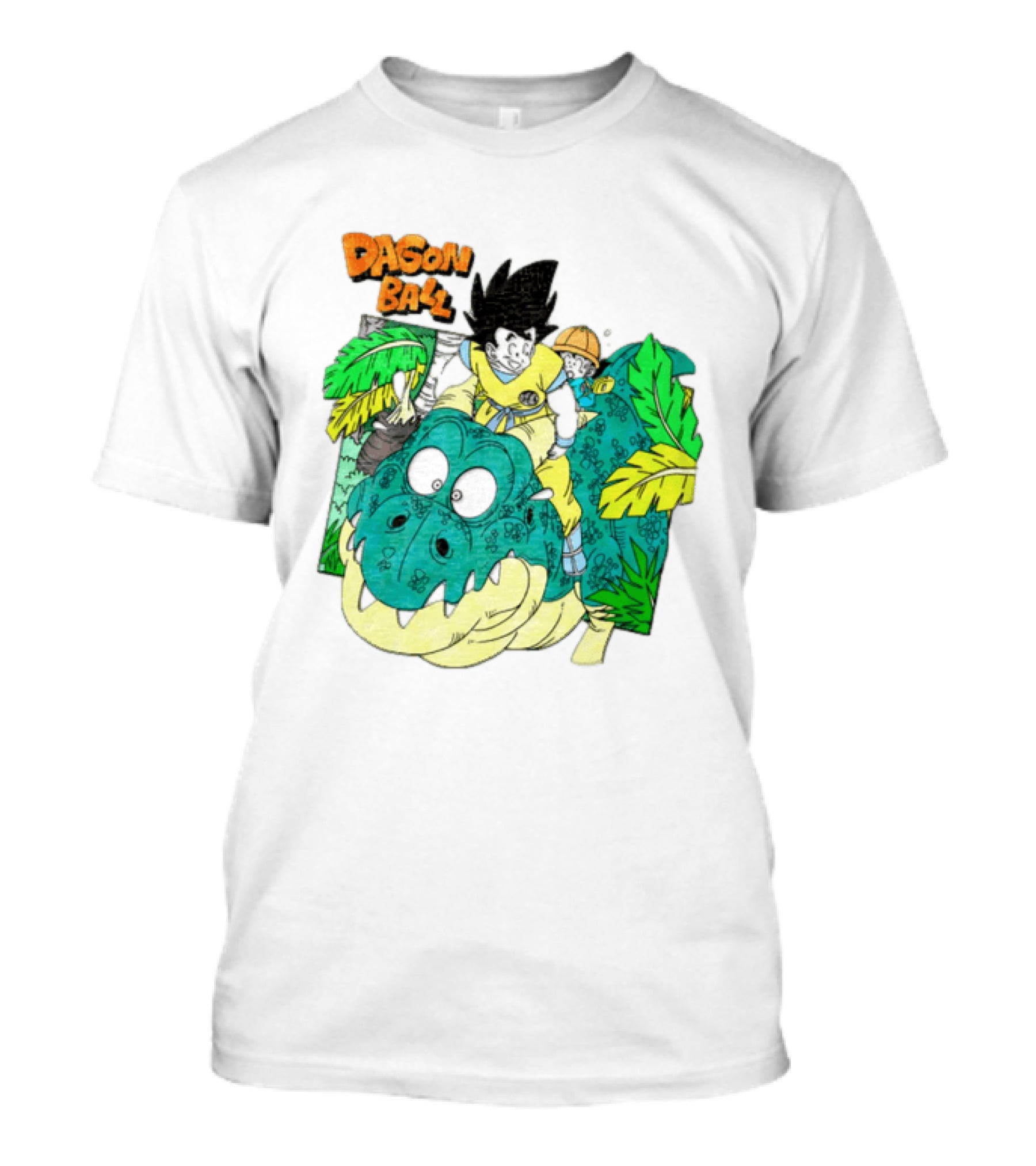 Goku Gohan Riding Dinosaur Dragon Ball Adventure Scene T-Shirt
