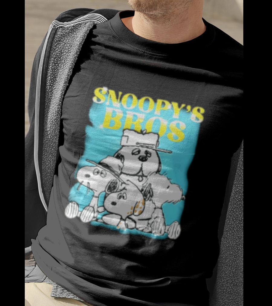 Snoopys Bros Cartoon Dogs Sparkles Blue Bootleg T-Shirt