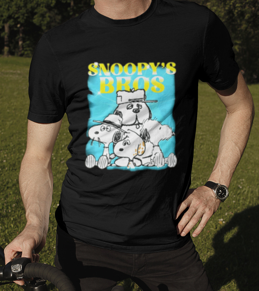 Snoopys Bros Cartoon Dogs Sparkles Blue Bootleg T-Shirt