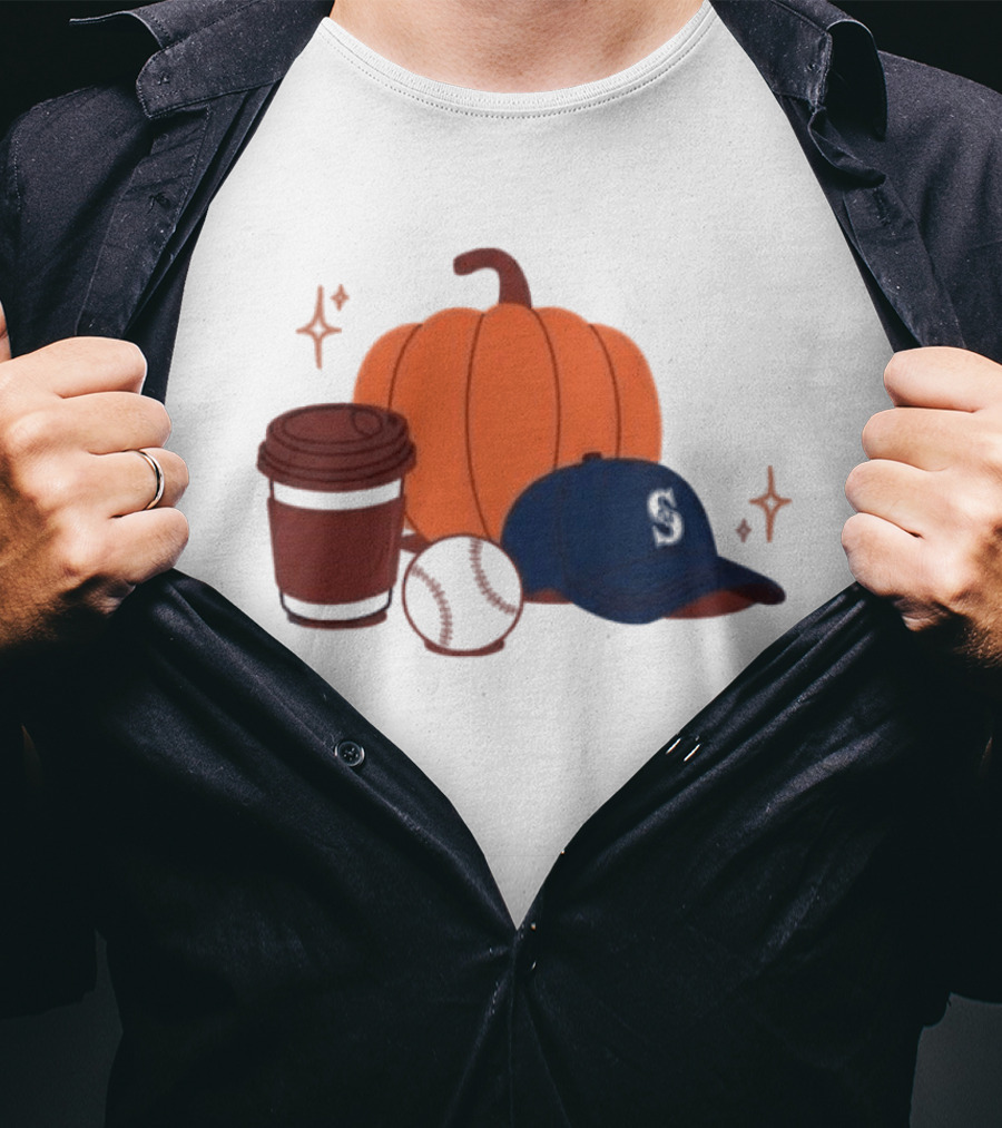 Seattle Mariners Pumpkinpalooza 2026 Coffee Baseball Cap Pumpkin T-Shirt
