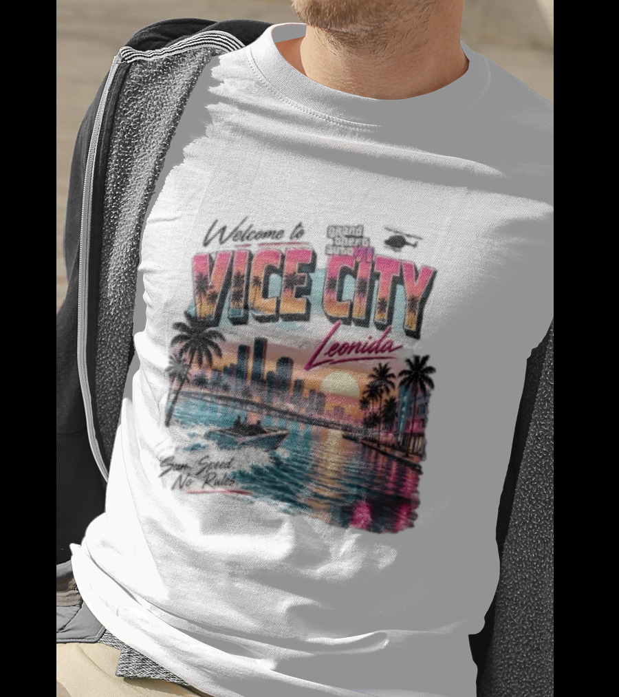 Welcome To Vice City GTA VI Sun Speed No Rules Leonida T-Shirt