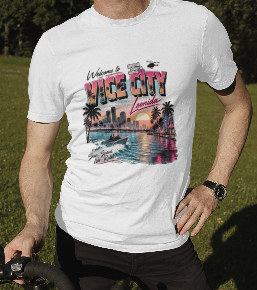 Welcome To Vice City GTA VI Sun Speed No Rules Leonida T-Shirt