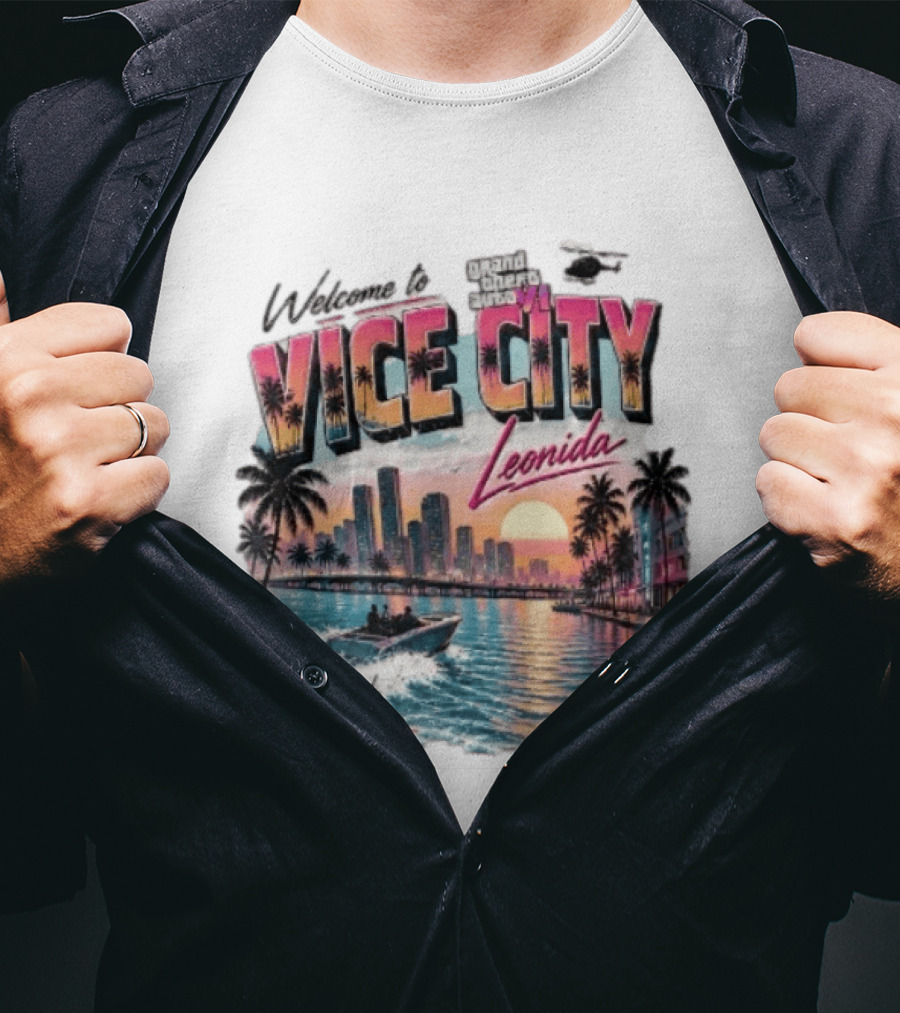 Welcome To Vice City GTA VI Sun Speed No Rules Leonida T-Shirt