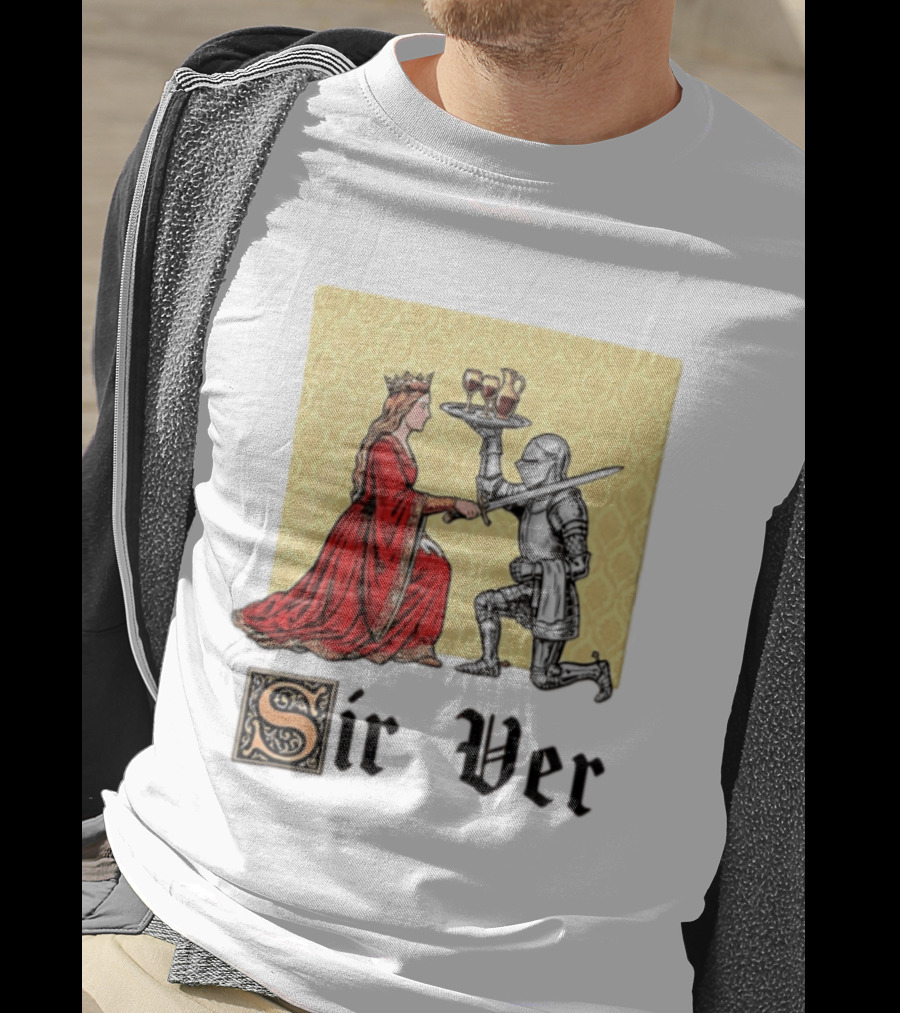 Sir Ver Knight Serving Wine To Queen Medieval Fantasy T-Shirt