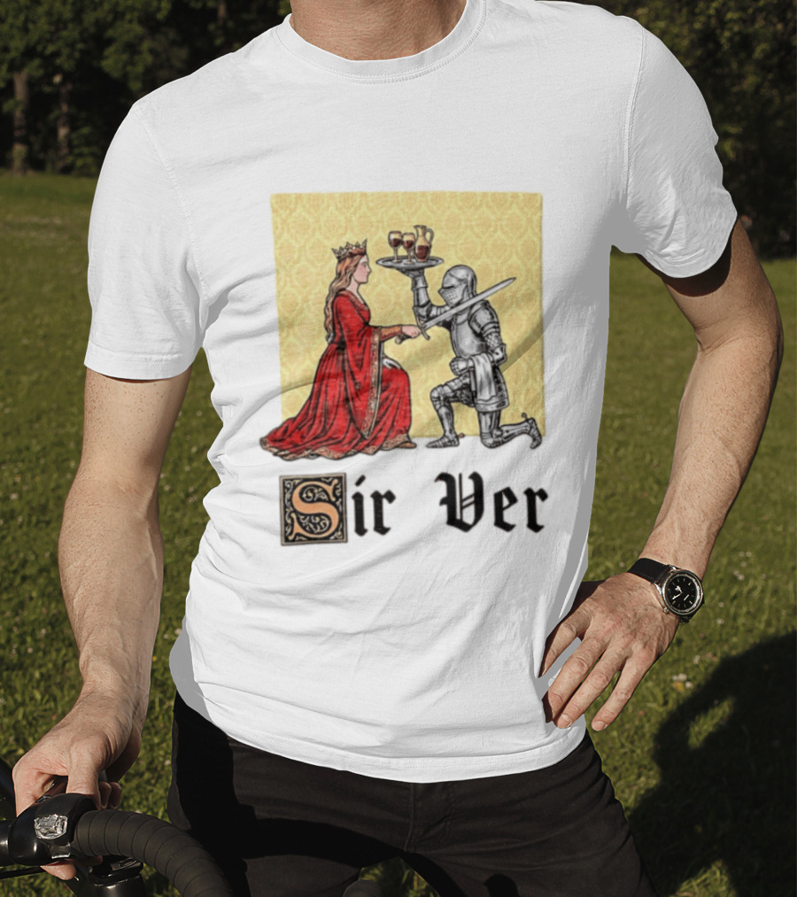 Sir Ver Knight Serving Wine To Queen Medieval Fantasy T-Shirt