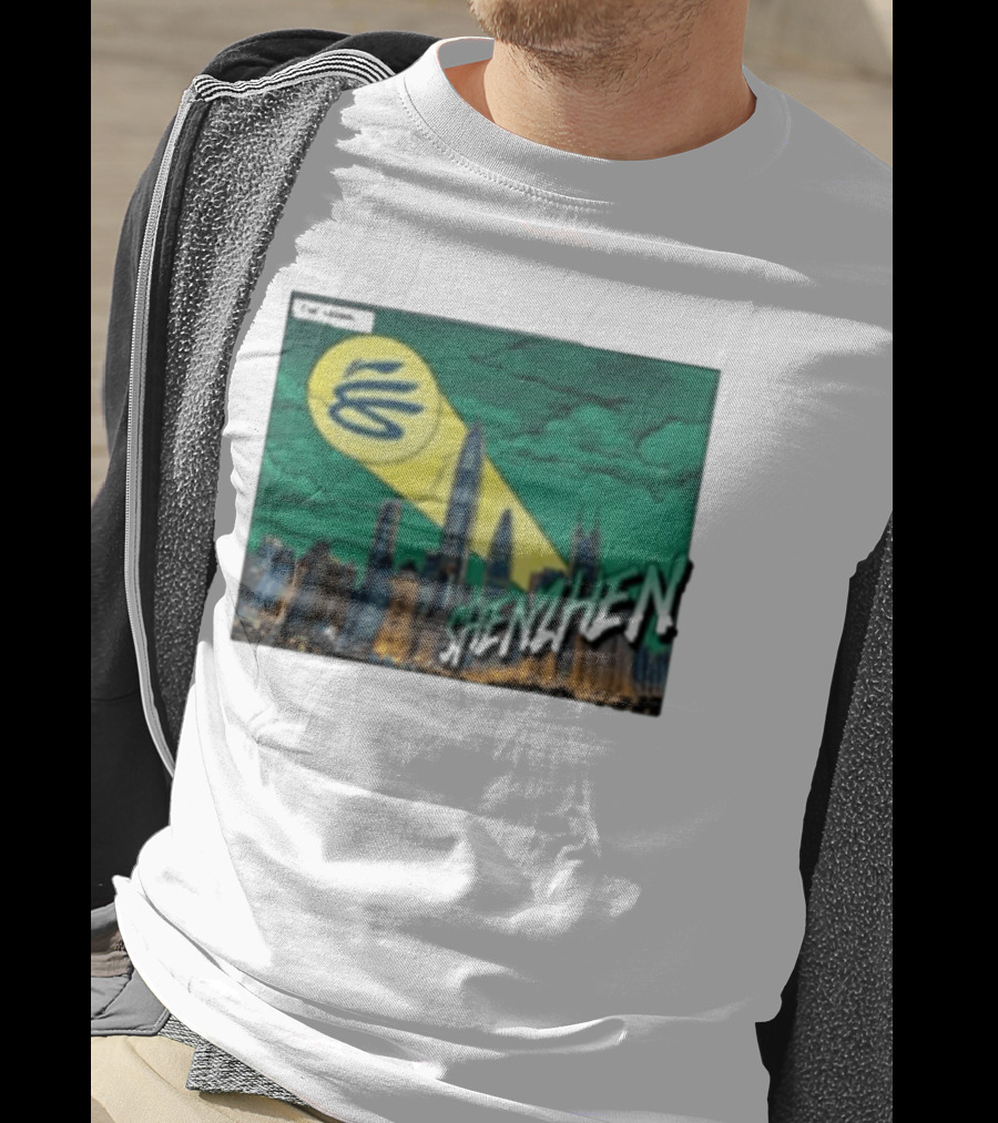 Stephen Curry Li Ning X Curry China Tour Shenzhen City Skyline Spotlight T-Shirt