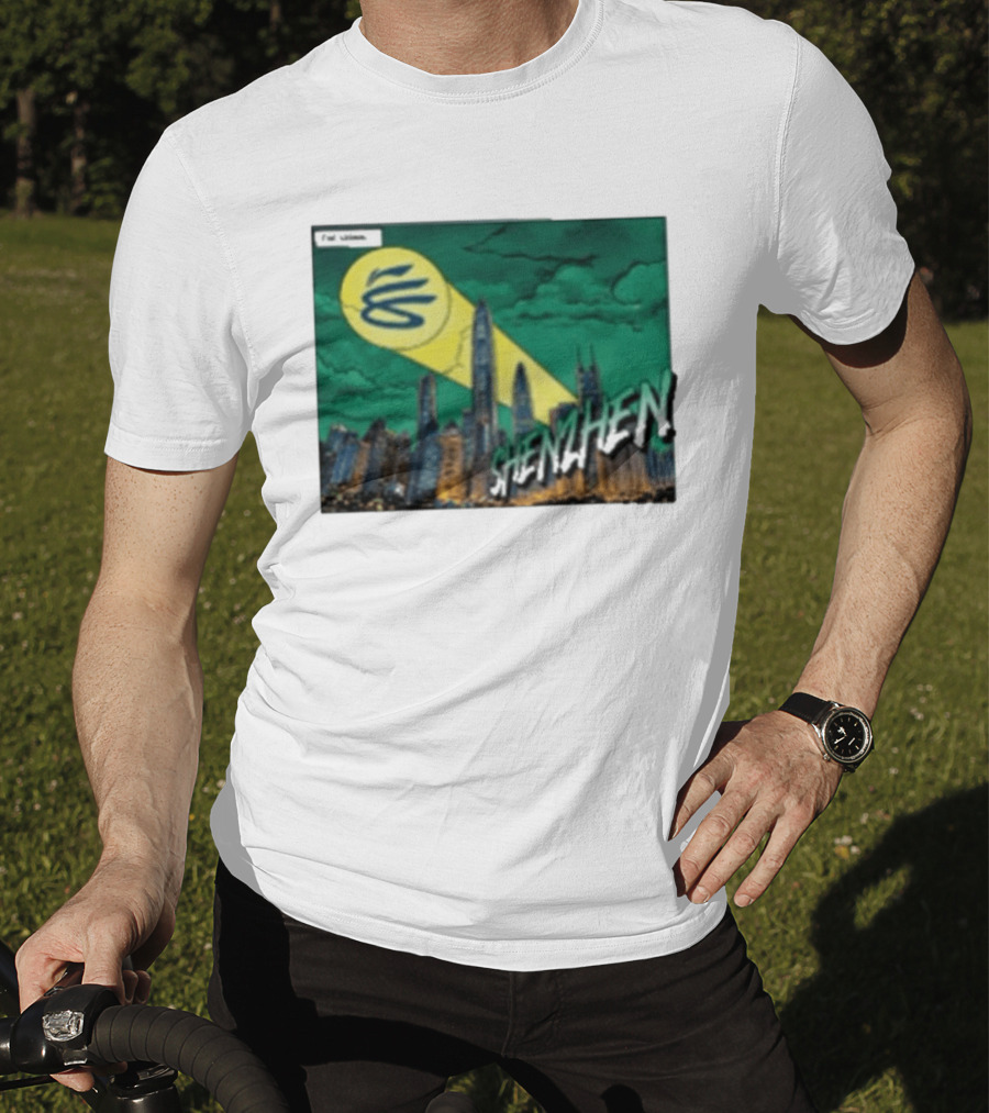 Stephen Curry Li Ning X Curry China Tour Shenzhen City Skyline Spotlight T-Shirt
