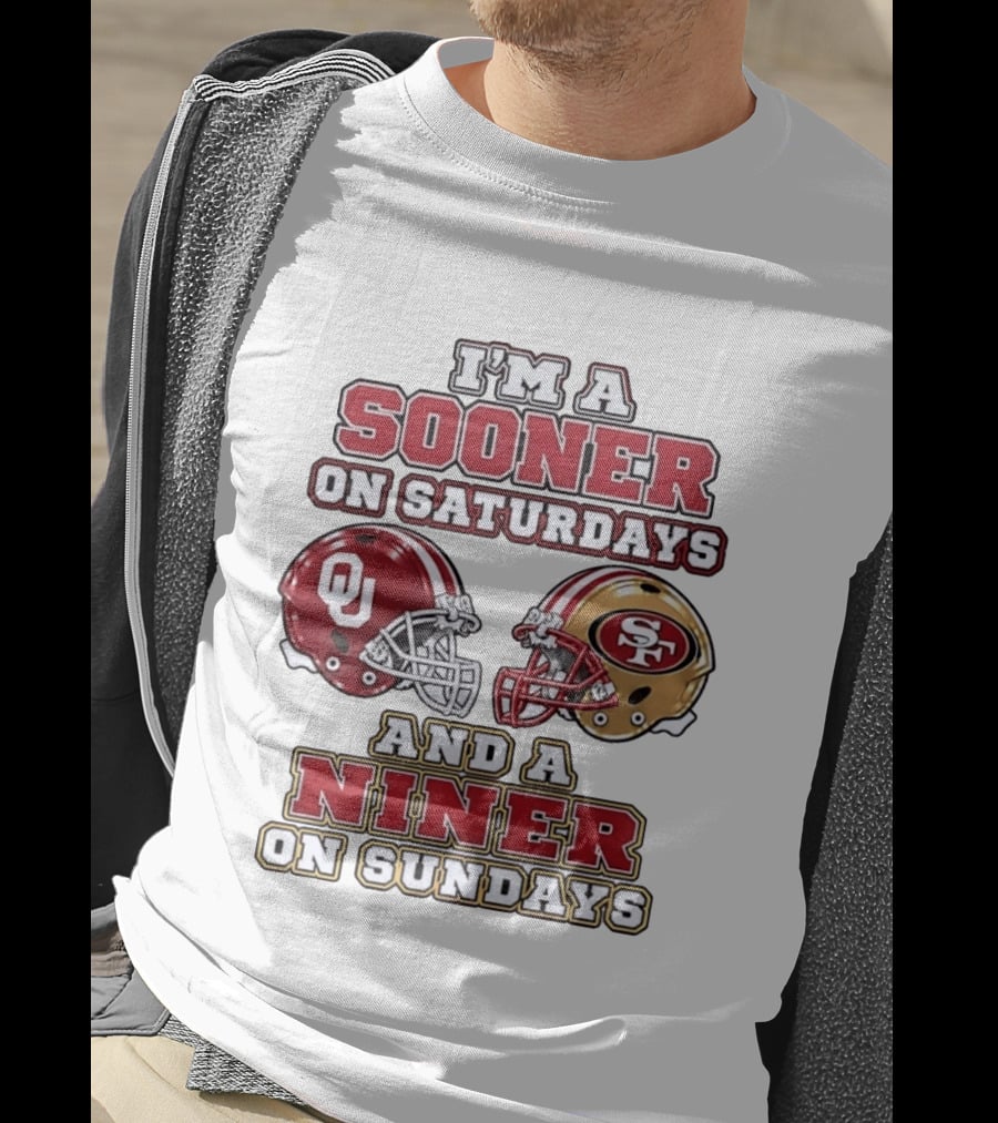 Oklahoma Sooners Saturdays SF 49ers Sundays Football Fan Gear T-Shirt