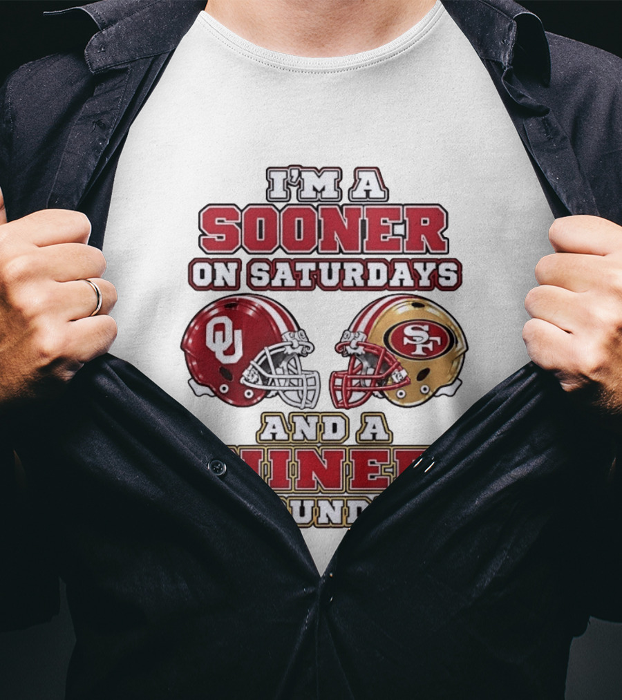 Oklahoma Sooners Saturdays SF 49ers Sundays Football Fan Gear T-Shirt