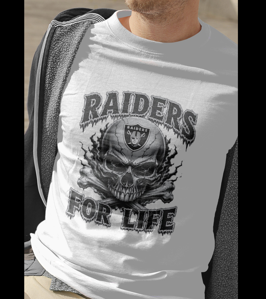 Las Vegas Raiders Skull Raiders For Life T-Shirt