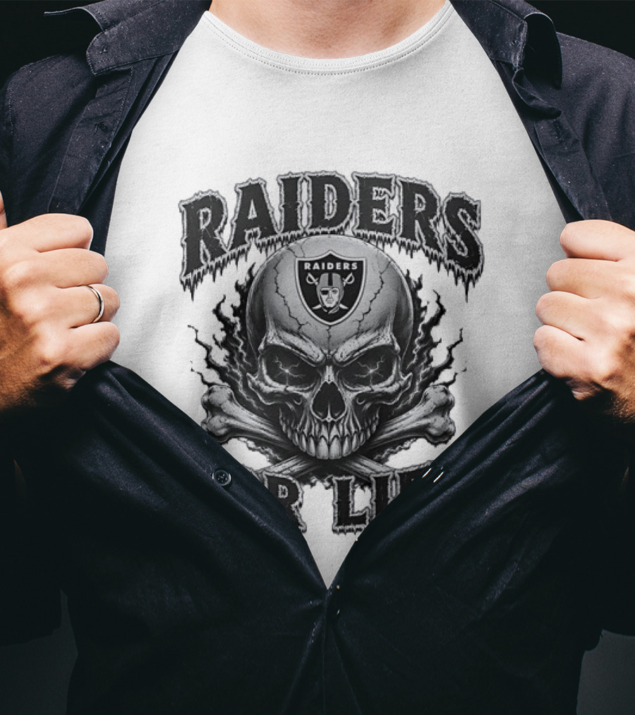 Las Vegas Raiders Skull Raiders For Life T-Shirt