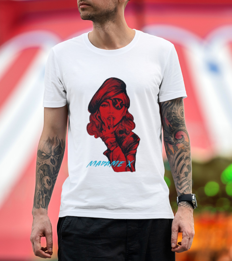 Madonna Madame X Beret Eye Patch Pop Music T-Shirt