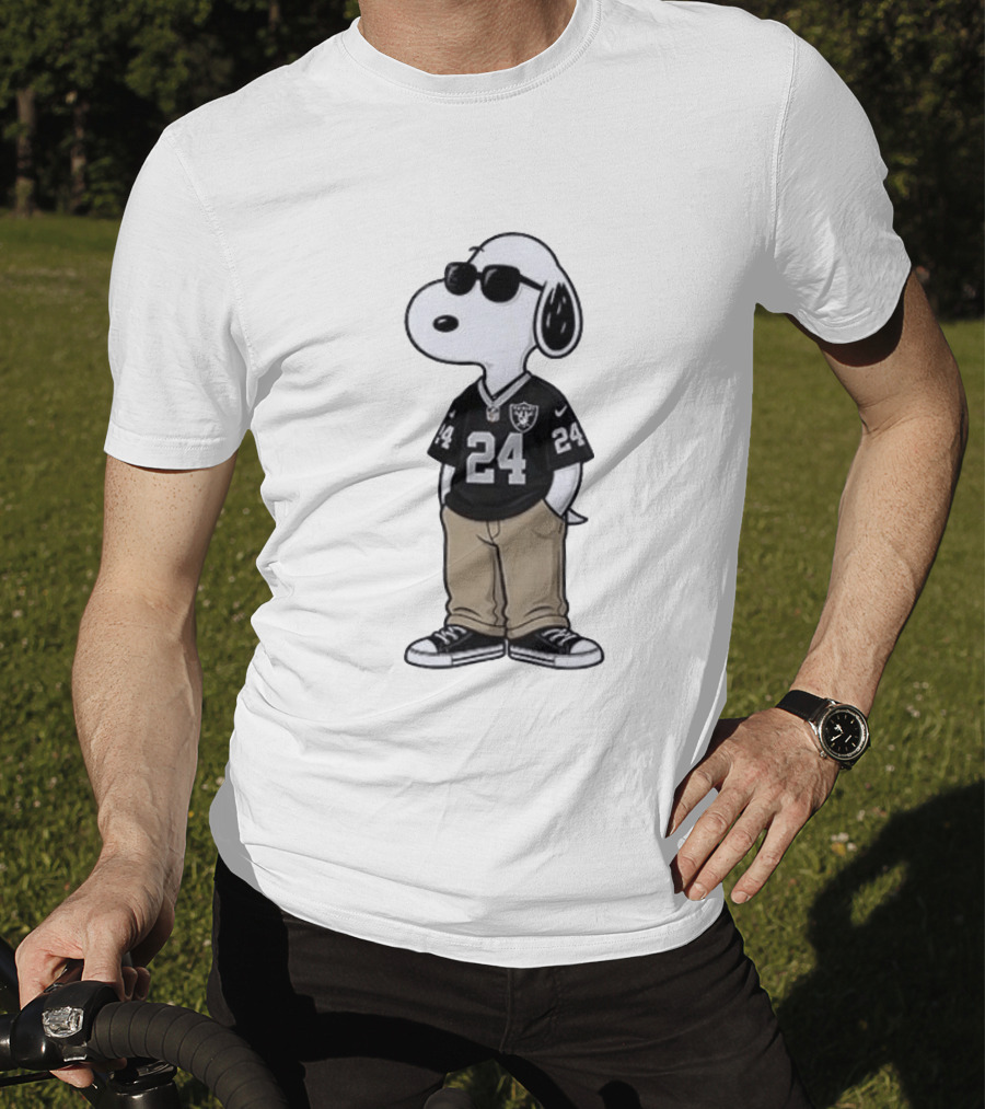 Las Vegas Raiders Peanuts Snoopy 24 Jersey Season Opener T-Shirt