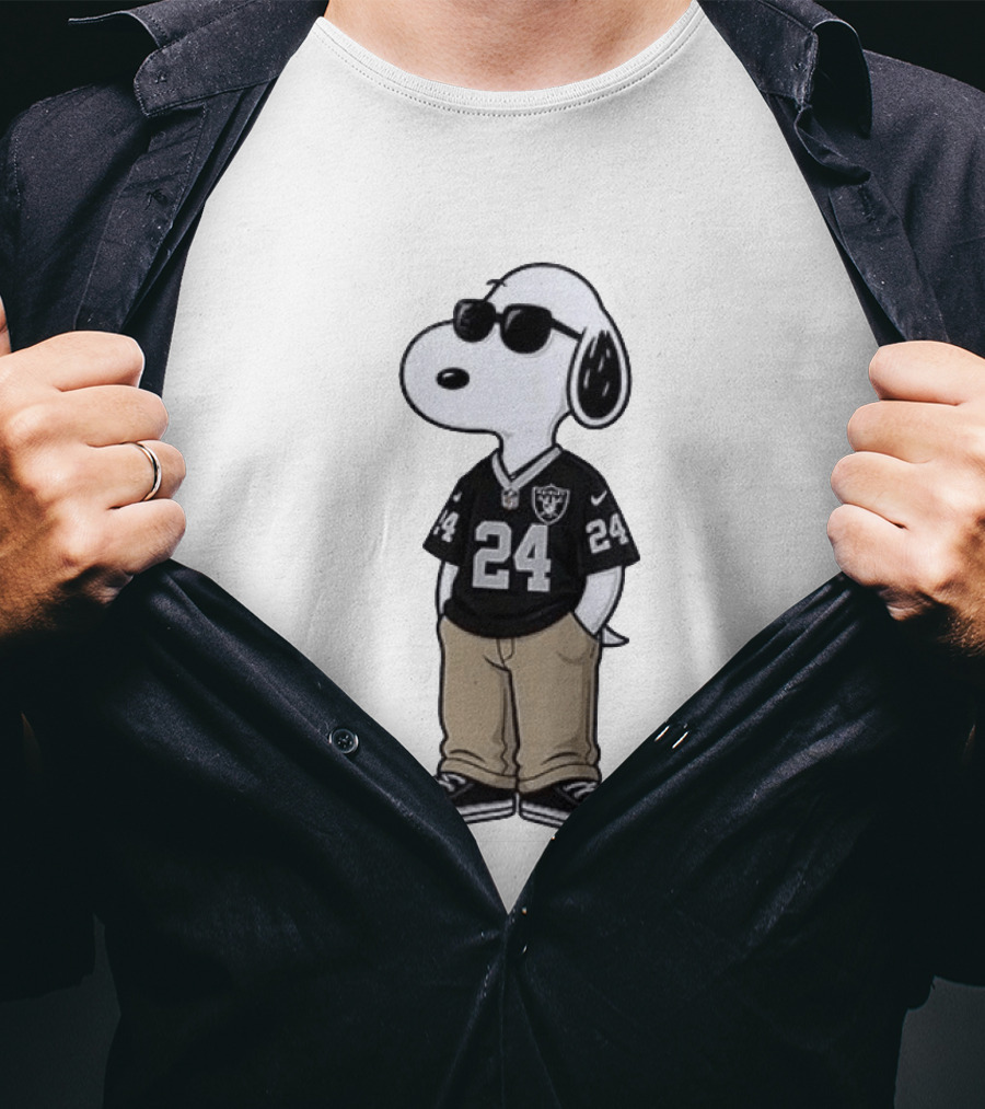 Las Vegas Raiders Peanuts Snoopy 24 Jersey Season Opener T-Shirt